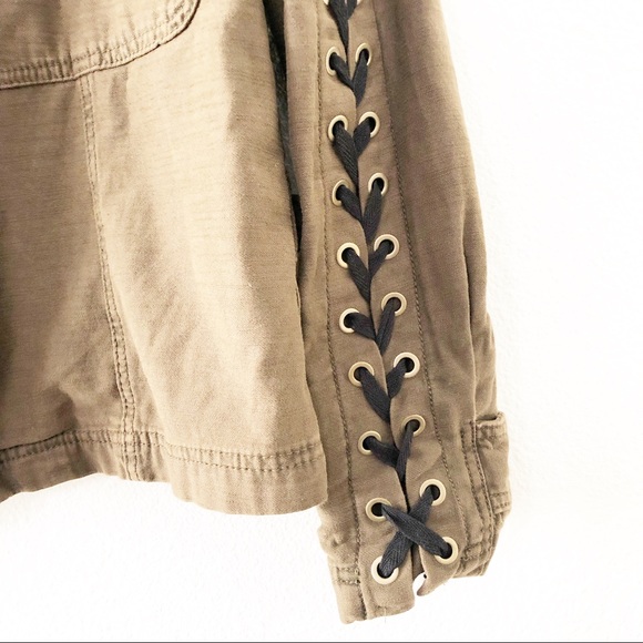 Free People Military Faye Lace Up Sleeve Jacket - Picture 6 of 15